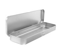 HAPINARY Boîte à Crayons en Fer Rectangulaire 21,5x6x2 Mm Trousse Métallique Simple Couche Adaptée pour École et Bureau