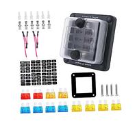 HAPINARY Boîte à Fusibles Étanche 34 Pièces Type A/type C, Bloc De Distribution à 6 Sorties, En Pa66 Résistant Aux Températures, Pour Véhicule Tout Usage Bateau Camping-car, Usage Marin Et Auto