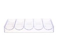 HAPINARY Boîte à Jetons de Poker en Acrylique Transparent Support à Copeaux 100 Jetons, Structure Classifiée à Cinq Compartiments Couvercle Étanche pour Rangement et Organisation de Jeux