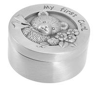 HAPINARY Boîte à Souvenirs De Boucles Bébé En Acier Inoxydable, Coffret Premier Récipient Cheveux Fœtaux, Couleur Vieux Étain, Présent Bébé Pour Conservation Solide Des Premiers Souvenirs