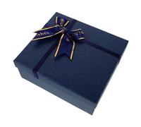 HAPINARY Boîte Cadeau Vide Bleue avec Nœud Élégant Coffret Cosmétique Rectangulaire avec Couvercle Rangement Spacieux pour Emballage Cadeau pour Mariage Anniversaire et Fête des Mères