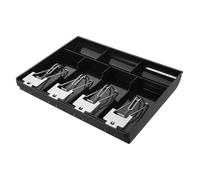 HAPINARY Boîte Caisse Enregistreuse Multi Compartiments avec Clip Métallique Plateau de Rangement et Billets pour Tiroir Caisse Organisateur Noir Pratique et Compartimenté