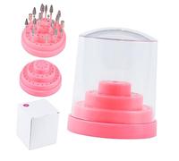 HAPINARY Boîte De Rangement Rose Pour Embouts De Ponceuse Ongles Organisateur De Forets Manucure Boîte Plastique Pour Kit Ongle Professionnel Et Usage Maison