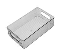 HAPINARY Boîte de Rangement Transparente Grise pour Réfrigérateur et Congélateur Bac Rectangulaire Plastique Organiseur pour Biberons et Couches Design Élégant pour Cuisine et Garde Manger