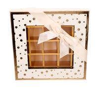 HAPINARY Boîte d'Emballage de Chocolat Beige 25 Cases Coffret de Présentation pour Friandises Bonbons au Chocolat et Pâtisseries pour Saint-Valentin Anniversaire et Mariage