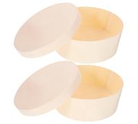 HAPINARY Boîte Ronde en Bois Blanc 2 Pièces Loquet pour Graffiti et Diy, Coffret de Rangement Créatif pour Garçon et Filles et Adultes en Atelier ou Boutique