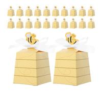 HAPINARY Boîtes à Bonbons Forme Lot de 30 en Papier Jaune Facile à Monter, Usage Polyvalent pour Shower et Événements D'entreprise