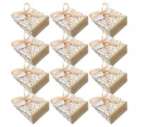 HAPINARY Boîtes à Bonbons Mariage en Papier Doré 100pcs avec Ruban, Design Européen Moderne et Forme Unique, pour Fêtes, Mariages et Réceptions