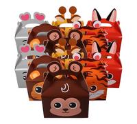 HAPINARY Boîtes à Gâteaux Animaux Portable en Papier 12pcs pour Décorations de Shower et Magasin avec Coffret à Offrir