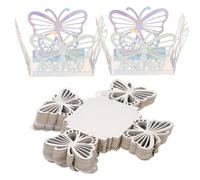 HAPINARY Boîtes de Chocolat Vides Papieren Argentées 50pcs Design Creux Papillon Carré, Structure Robuste pour Décorations Shower et Mariage Élégantes