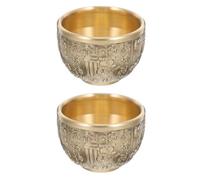 HAPINARY Bol à Trésor en Laiton Doré 2pcs, Bol de Richesse Décoratif, Résistant à L'usure et Léger, pour Décoration Maison ou Cadeau
