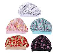 HAPINARY Bonnet De Nuit Garçon Et Filles En Satin Imprimé 5 Pièces, Taille Unique, Élastique Maintien, Pour Bébé Fille Et Garçon, Sommeil Et Lavage Du Visage