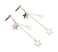 HAPINARY Bouchons Anti-poussière pour Prise Jack 3,5mm en Alliage D'aluminium, Forme Étoile à Cinq Branches, Lot de 2, Accessoire Décoratif pour Téléphone Portable Couleur Aléatoire