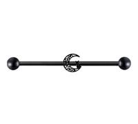 HAPINARY Boucles D’oreilles Créatives Lune Noir Acier Inoxydable, Clous D’oreilles Industriels Fille Femme, Accessoires Mode Quotidien, Taille Standard Faciles À Utiliser