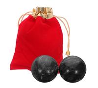 HAPINARY Boule de Massage Baoding Jade Naturel Set de Boules de Fitness pour Main Exercice et Relaxation avec Pochette de Rangement Pierre Noire Verte pour Soulagement Du Stress et