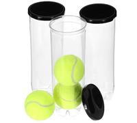 HAPINARY Bouteilles de Stockage Transparentes en PVC Lot de 3 pour Balles de Tennis et Accessoires de Sport Adaptées Rangement pour Tennis