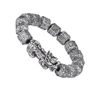 HAPINARY Bracelet Chinois Design Unique Chic Perles en Alliage Argenté Attire Chance et Santé, Prospérité Vitalité au Quotidien