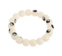 HAPINARY Bracelet en Racine de Bodhi Blanc à 18 Perles Sculptées Bagua | Perles Cylindriques Rotatives, Finition Polie Douce, pour Comptage Rituel et Pratique de Pleine Conscience