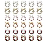 HAPINARY Breloques En Métal Pour Ongles Nœud Et Guirlande Strass 30 Pièces Décorations De Noël Petite Taille Nail Art Festive Pour Manucure Et Salon