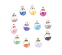 HAPINARY Breloques Pendentifs Boule de Verre 16 Mm Étoile Paillettes 34 Pcs Mix Couleur pour Création Bijoux Artisanat Loisirs Créatifs Présents Fêtes Noël Couleur Aléatoire