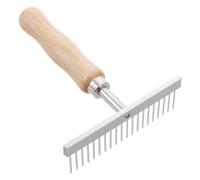 HAPINARY Brosse de Toilettage pour Chevaux avec Manche en Bois, Peigne Râteau en Acier Inoxydable pour Éliminer Nœuds et Poils Morts, Outil Polyvalent pour Chiens, Vaches et Ânes,