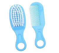 HAPINARY Brosse et Peigne de Massage Bébé Bleu, Kit Soin Douceur pour -né, Poils Souples Antistatiques, Stimulation Circulation Sanguine, Ensemble Puériculture Garçon Fille