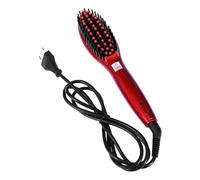 HAPINARY Brosse Lissante Cheveux Électrique Céramique Chauffante Anti-brûlure Brosse Démêlante Poignée Antidérapante Avec Cordon Rotatif Pour Cheveux Secs Et Humides Rouge Eu