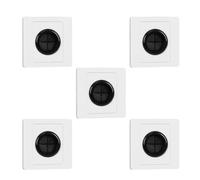 HAPINARY Cache-Câbles Muraux en Plastique Blanc, Lot de 5 Plaques Passage de Câble et Joint en Caoutchouc 31 MM, Plaques Perforées pour Gestion de Câbles Bureau et Espace Multimédia