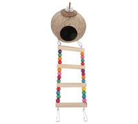 HAPINARY Cage À Oiseaux pour Perroquets en Coquille De Noix De Nid De Lit Nid Décoratif Cage À Oiseaux Maison pour Nid pour Oiseaux Échelle
