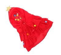 HAPINARY Cape de Noël pour Chien et Chat avec Étoile et Pompons Costume Cosplay de Lutin et Sapin de Noël pour Petit Chien et Chat Vêtement de Fête Léger et Confortable