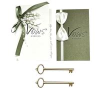 HAPINARY Carte de Vœux de Mariage Minimaliste, Livret Papier et Fer | Dorure Dorée, Cadre Simple, pour Mariée et Marié, Cérémonie Religieuse et Lecture Manuscrite