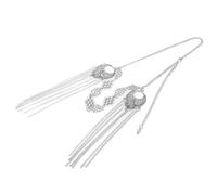 HAPINARY Chaîne De Masque Métal Avec Pompons De Tête Rétro Pour Femmes Chaîne De Visage à Franges Élégante Accessoires De Festival