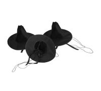 HAPINARY Chapeau de Costume Coréen Historique 3pcs, Chapeau à Larges Bords et Haut de Forme Plat en Velours Léger, Accessoire Authentique pour Représentation Théâtrale et Reconstitution