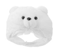 HAPINARY Chapeau D'ours Adulte en Peluche Blanche, Accessoire Doux en Coton Pp, Couvre-chefs Créatif et Polyvalent pour Halloween, Fêtes et Activités en Plein Air