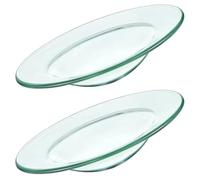 HAPINARY Chauffe-Cire en Verre 2 Pièces Rond 12 Cm, Plateau Chauffant à Parfum pour Ateliers, Facile à Utiliser