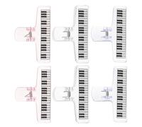 HAPINARY Clips de Piano pour Maintenir Solidement Plusieurs Pages Lot de 6 en Acrylique Transparent, Portable et Élégant Lors de Performances en Extérieur Venteux