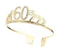 HAPINARY Coiffe De Style Rétro Avec Couronne Dorée Et Strass Pour Décoration De Fête Du 60e Anniversaire