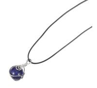 HAPINARY Collier Pendentif en Pierre Naturelle Bleu en Cordon Pu, Petit Bijou Élégant pour Décoration Quotidienne ou Fête, Favorise la Croissance et Surmonte Peurs