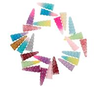 HAPINARY Cornes de Licorne en Résine 25 Pièces 25X10 MM Accessoires pour Cheveux DIY et Activités Manuelles en Famille pour Garçon et Filles et Adultes Couleur Aléatoire