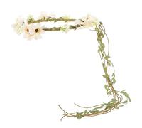 HAPINARY Couronne De Chrysanthèmes Froissée En Paille Faite À La Main Pour Mariée, Photographie De Mariage, Scène, Accessoires Pour Cheveux (Beige) Couronnes De Fleurs Pour Femmes,