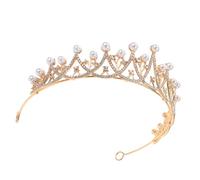 HAPINARY Couronne de Mariage Baroque pour Femmes Diadème Princesse Rétro avec Perles et Strass Accessoire de Tête Léger pour Mariage Anniversaire et Fête