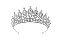 HAPINARY Couronne de Mariée Argentée Délicate Zirconium de Goutte, Accessoire Cheveux Romantique en Alliage Cuivre et Cristaux pour Mariage