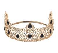 HAPINARY Couronne de Roi pour Homme en Alliage Doré et Noir Accessoire de Cosplay Baroque pour Costume Décoration d'Anniversaire et Bal Taille Adaptée au Théâtre et Fêtes