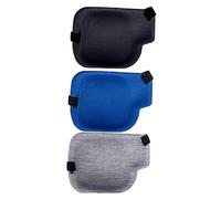 HAPINARY Couvre-yeux 3d Réglable Lot De 3 Pièces En Polyester Léger Noir, Bleu Et Gris Protection Oculaire Portable Usage Quotidien Patch Amblyopie Pour Adulte Et Garçon Et Filles