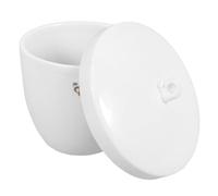 HAPINARY Creuset en Céramique Blanche 70ml avec Couvercle Résistant à Haute Température pour Laboratoire et Fonderie, Utilisation Polyvalente avec Poignée Pratique