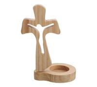 HAPINARY Croix en bois brut - Croix de table en bois - Décoration d'église et de chapelle pour maison de campagne chrétienne, salle de prière, souvenir commémoratif