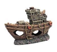 HAPINARY Décoration Aquarium Bateau Pirate en Résine Solide, Ornement Creux Stable, sans Danger pour Poissons et Crevettes, Adapté Eau Douce et Salée, Cachette Grotte pour Aquarium, 1