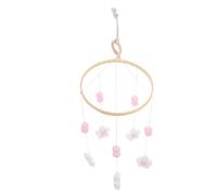 HAPINARY Décoration Suspendue Son Agréable et Polyvalent pour Chambre D'garçon et Filles en Bois Mobile de Berceau et Laine Rose Fleurs ou Magasin de Vêtements