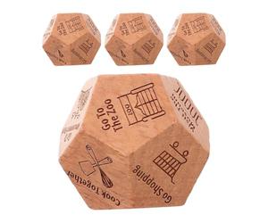 HAPINARY Dés 12 Faces en Bois Kaki 4pcs Portable pour Divertissement et Jeux de Relations Amusants Couples