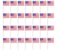 HAPINARY Drapeaux de Fête Décoration Multifonctionnelle pour Cupcakes 200 Pièces en Cure-dents en Bois 65mm Accessoires Sûrs et Sains pour Fêtes